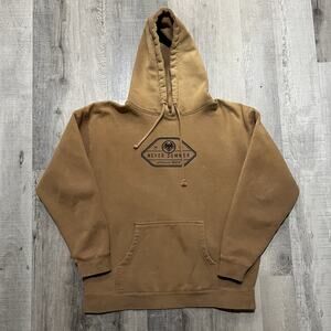 Never Summer Snowboarding Hoodie Sun Faded Brown Pull Over Mens L